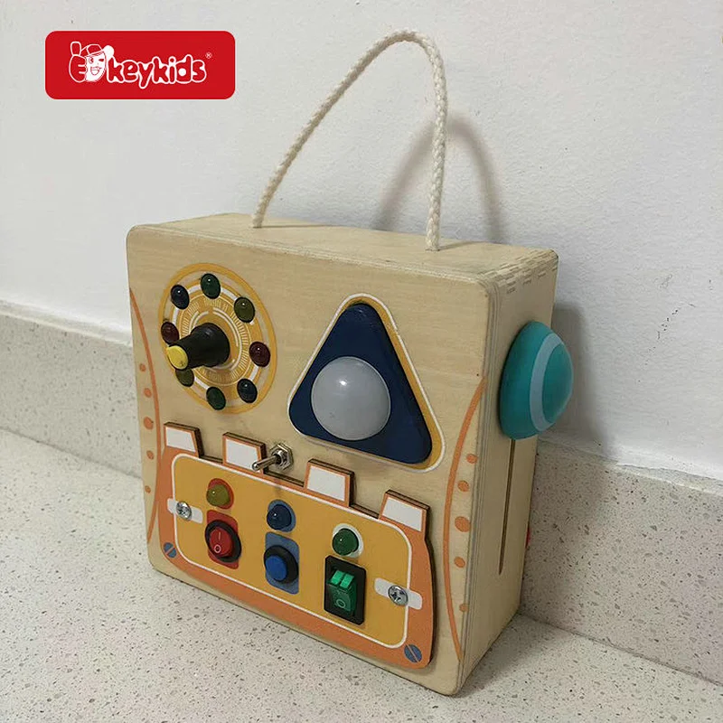 Customize Wooden Switch Sensory Toys for Toddler with LED Light W12D634